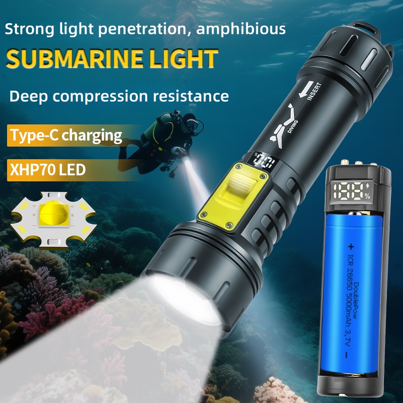 Fishing Light - Yeni XHP70 Dalış El Feneri IPX8