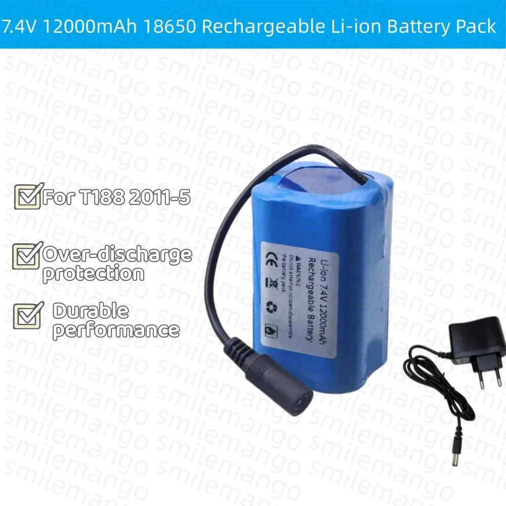 Fish Finder Charger - 7.4V 12000mAh pil ile USB şarj